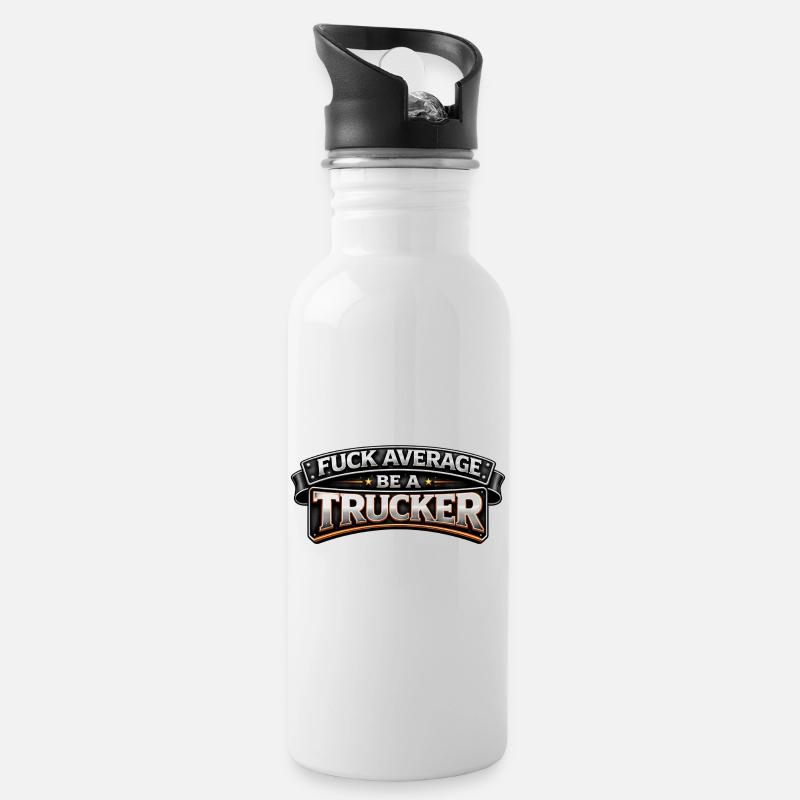 Fier camionneur – passion sur la route - Gourde avec paille intégrée - blanc
