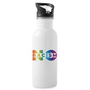 No Racism - Trinkflasche mit integriertem Trinkhalm - Weiß - Rechts