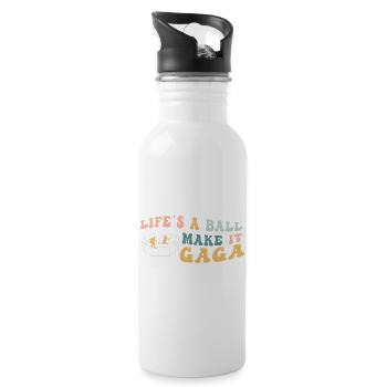 La vie est un vrai boulet, rends-la folle - Gourde avec paille intégrée - blanc - Droite