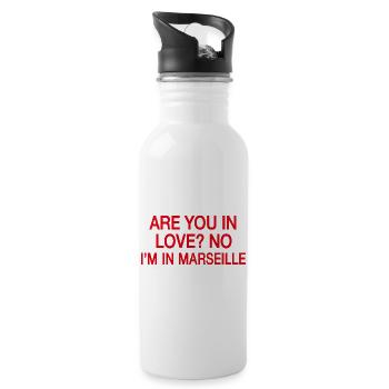In Love No I'm In Marseille | Travel Humor France - Water bottle with straw - white - Right