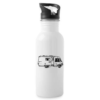 Camping-car - Illustration - Gourde avec paille intégrée - blanc - Droite