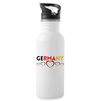 Germany German Football Soccer Ball Travel Retro - Gourde avec paille intégrée - blanc - Droite