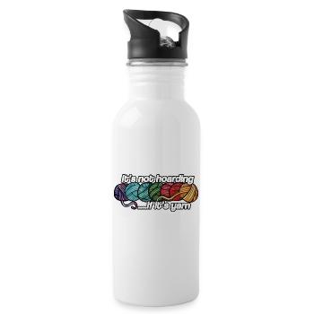 It's Not Hoarding If It's Yarn - Water bottle with straw - white - Right