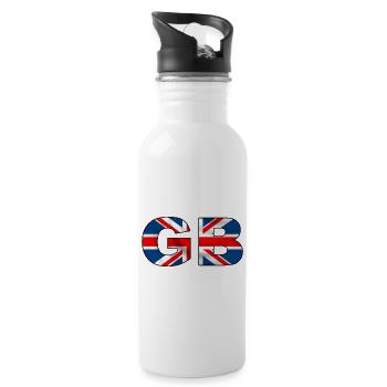 GB Union Jack - Trinkflasche mit integriertem Trinkhalm - Weiß - Rechts