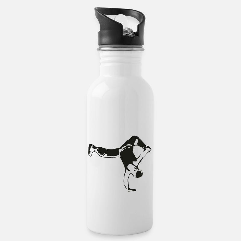Dance, dance, dance - Water bottle with straw - white
