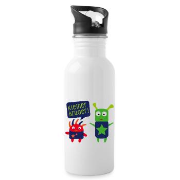 kleiner Bruder großer Bruder - Trinkflasche mit integriertem Trinkhalm - Weiß - Rechts