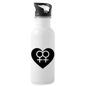 Lesbian Love - Trinkflasche mit integriertem Trinkhalm - Weiß - Rechts