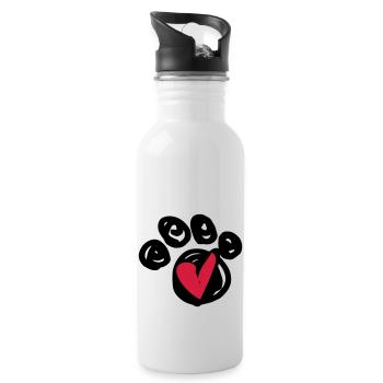 pfoterl - Trinkflasche mit integriertem Trinkhalm - Weiß - Rechts