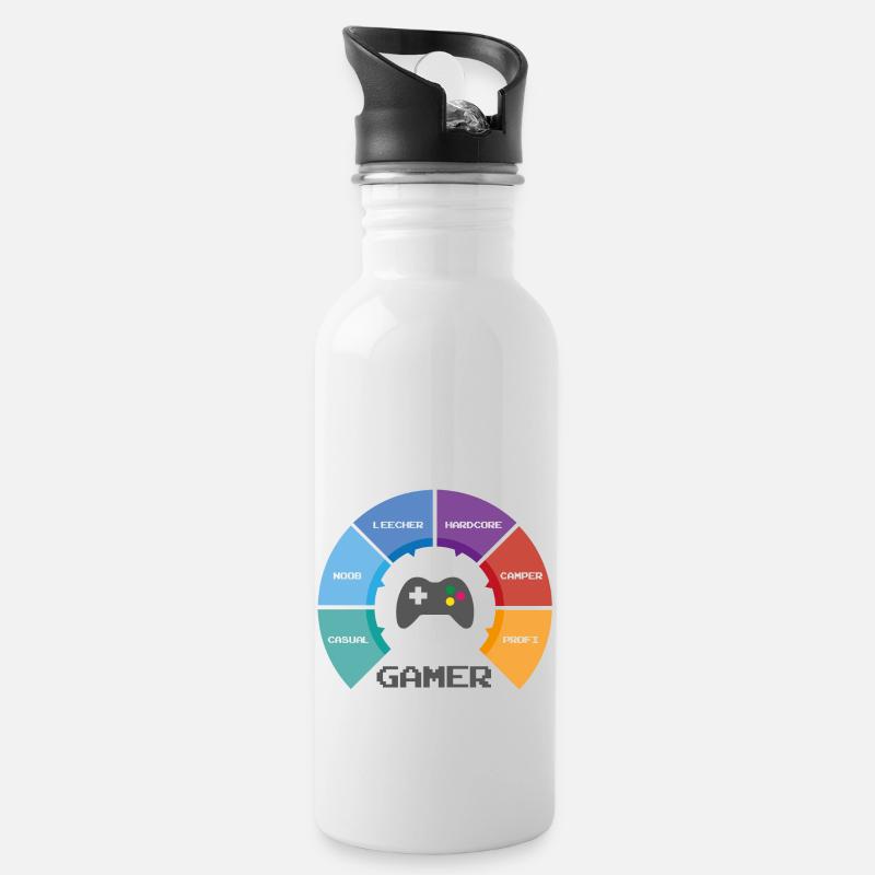game wheel - Trinkflasche mit integriertem Trinkhalm - Weiß