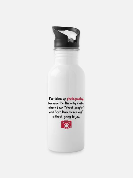 Photography hobby - funny photographer - Water bottle with straw - white