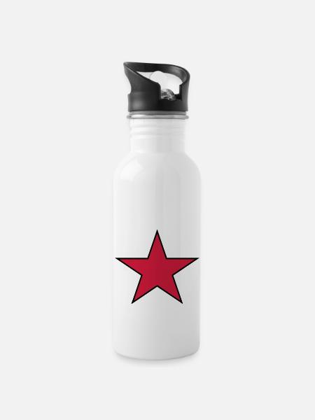 star_01 - Gourde avec paille intégrée - blanc