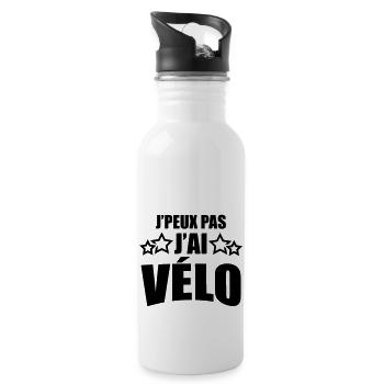 j'peux pas j'ai vélo - Gourde avec paille intégrée - blanc - Droite