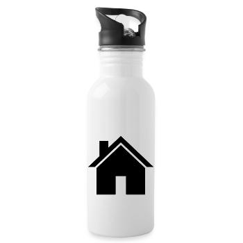 Haus - Trinkflasche mit integriertem Trinkhalm - Weiß - Rechts