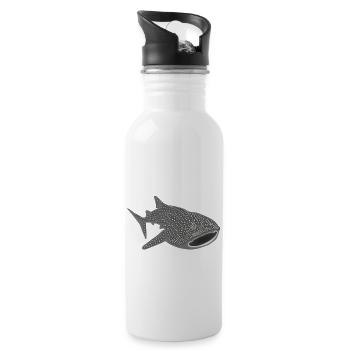 walhai wal hai fisch whale shark taucher tauchen - Trinkflasche mit integriertem Trinkhalm - Weiß - Rechts