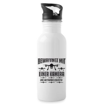 Meine Drohne ist bewaffnet mit einer Kamera - Trinkflasche mit integriertem Trinkhalm - Weiß - Rechts