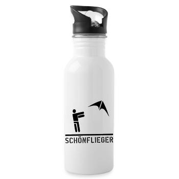 Schönflieger - Trinkflasche mit integriertem Trinkhalm - Weiß - Rechts