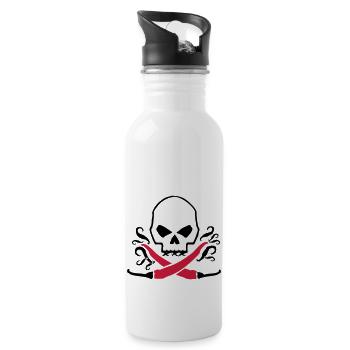 Chilli skull - Trinkflasche mit integriertem Trinkhalm - Weiß - Rechts