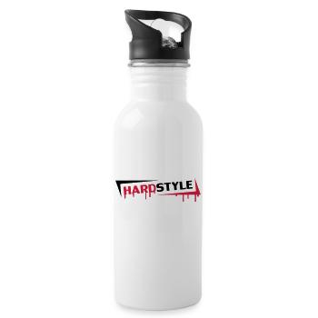 Hardstyle Graffiti - Trinkflasche mit integriertem Trinkhalm - Weiß - Rechts