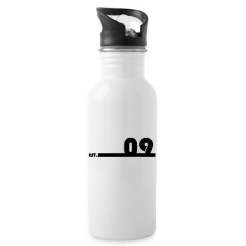 09_Black_Bauhaus93 - Trinkflasche mit integriertem Trinkhalm - Weiß - Rechts