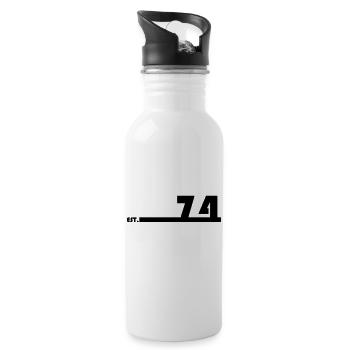 74_Black_Bauhaus93 - Trinkflasche mit integriertem Trinkhalm - Weiß - Rechts