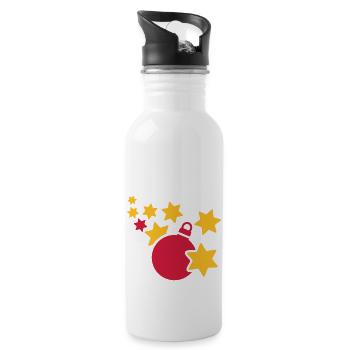 Weihnachten - Trinkflasche mit integriertem Trinkhalm - Weiß - Rechts
