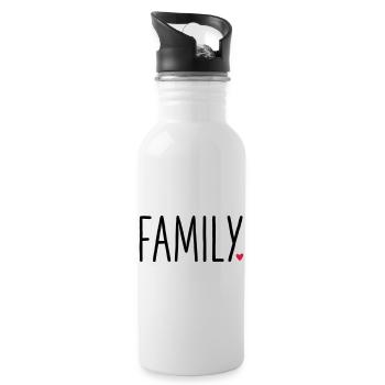 Family Heart - Gift Partner Look Child love - Water bottle with straw - white - Right