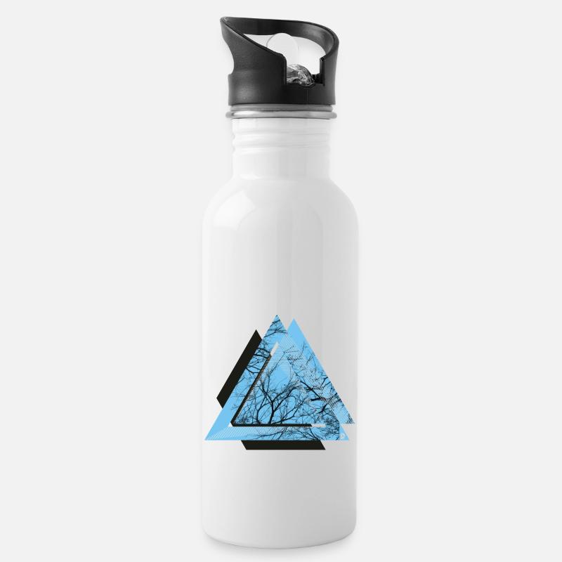 AD Triangle Black - Gourde avec paille intégrée - blanc