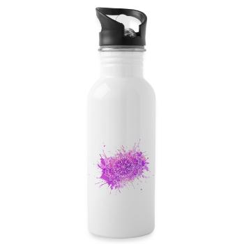 Mandala - Lila - Trinkflasche mit integriertem Trinkhalm - Weiß - Rechts