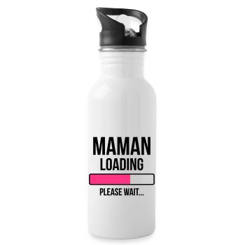 Maman loading Please Wait... - Gourde avec paille intégrée - blanc - Droite