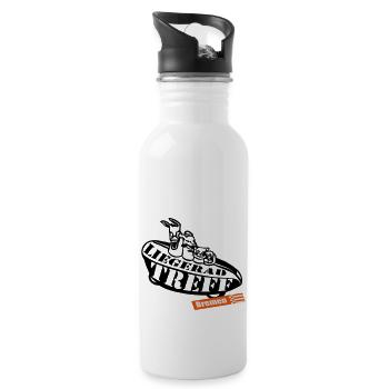 Bremer Liegeradtreff - Trinkflasche mit integriertem Trinkhalm - Weiß - Rechts
