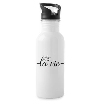 C'est la vie - Trinkflasche mit integriertem Trinkhalm - Weiß - Rechts