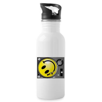 Smiley Record Player - Trinkflasche mit integriertem Trinkhalm - Weiß - Rechts