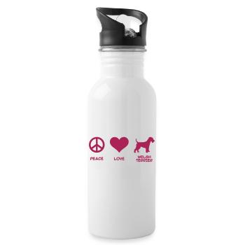 Welsh Terrier - Water bottle with straw - white - Right