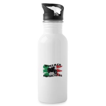 vintagemotorcyclesit - Trinkflasche mit integriertem Trinkhalm - Weiß - Rechts
