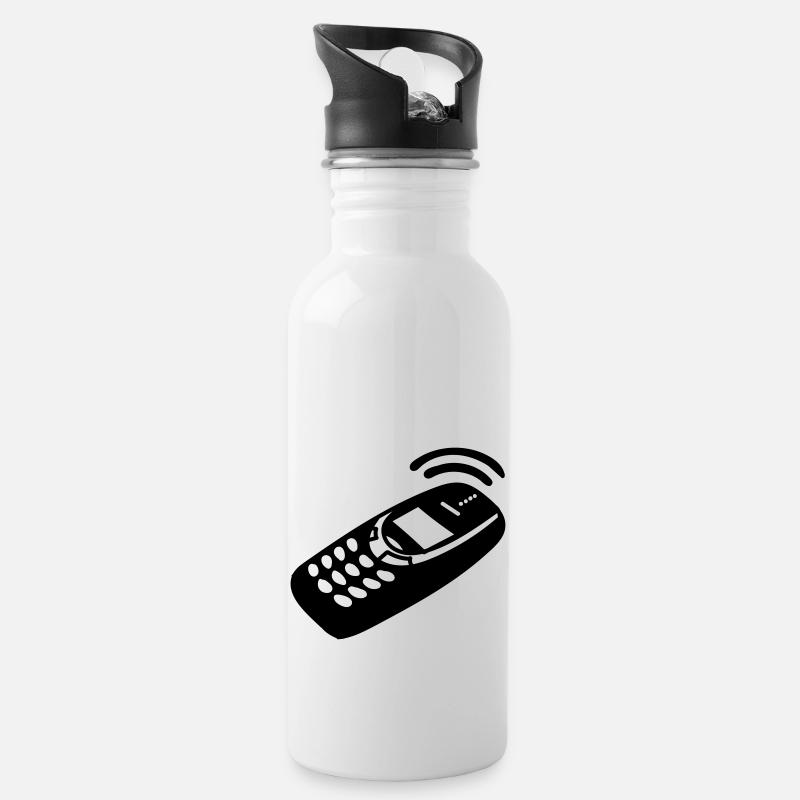 Mobile Phone - Water bottle with straw - white