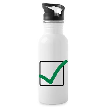 haekchen_02 - Trinkflasche mit integriertem Trinkhalm - Weiß - Rechts