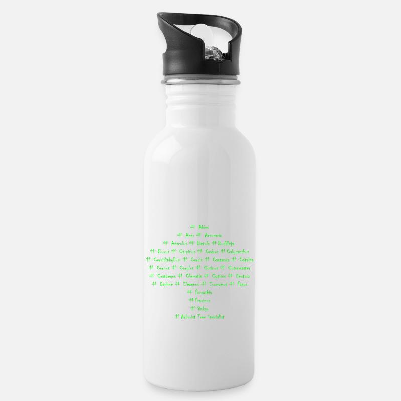 Arborist Tree Specialist - Trinkflasche mit integriertem Trinkhalm - Weiß