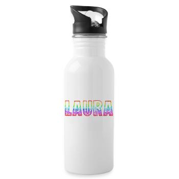 laura rs regenbogen - Trinkflasche mit integriertem Trinkhalm - Weiß - Rechts