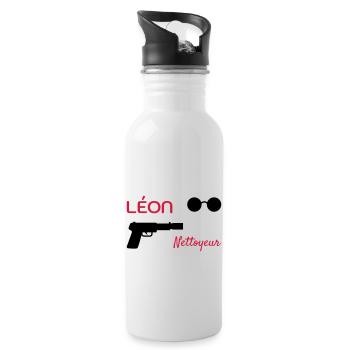 Léon - Nettoyeur - Film Culte - Cinéma - Gourde avec paille intégrée - blanc - Droite