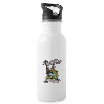 Aale und Bier lustiger Spruch zum Angeln Geschenk - Trinkflasche mit integriertem Trinkhalm - Weiß - Rechts