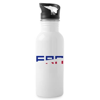FRA flag France France colors blue white red - Water bottle with straw - white - Right