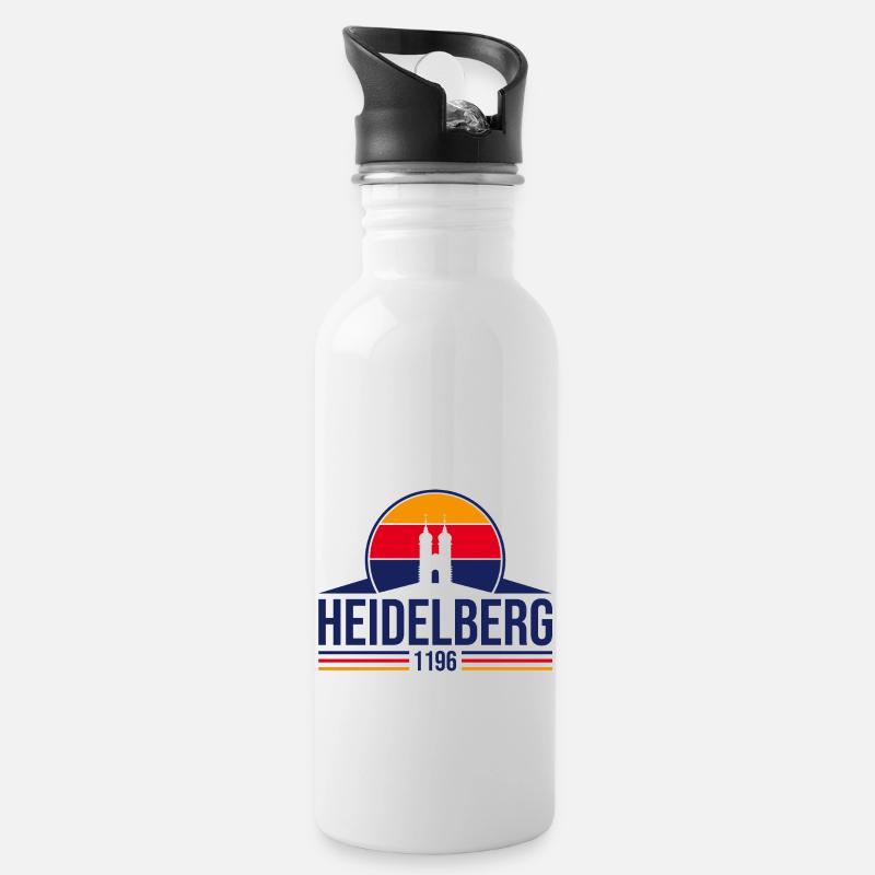 Heidelberg - Trinkflasche mit integriertem Trinkhalm - Weiß
