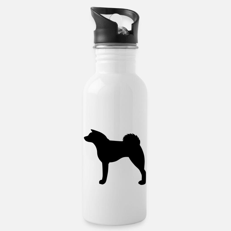 Akita inu silhouette - Gourde avec paille intégrée - blanc