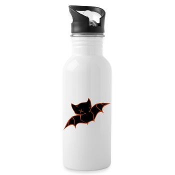 Chauve-souris Halloween - Gourde avec paille intégrée - blanc - Droite
