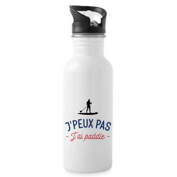 J'peux pas j'ai paddle - Gourde avec paille intégrée - blanc - Droite