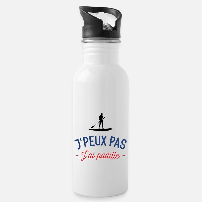 J'peux pas j'ai paddle - Gourde avec paille intégrée - blanc