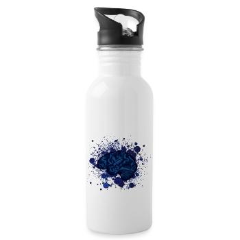 Gehirn Gehirne Design Phantasie Fleck - Trinkflasche mit integriertem Trinkhalm - Weiß - Rechts