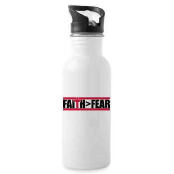 God Faith Bigger - Water bottle with straw - white - Right