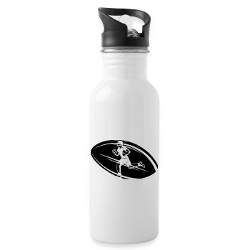 Retro Rugby Rugby Fan Rugby Players Rugby Play - Water bottle with straw - white - Right
