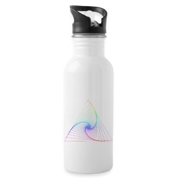Dreieck Regenbogen - Trinkflasche mit integriertem Trinkhalm - Weiß - Rechts